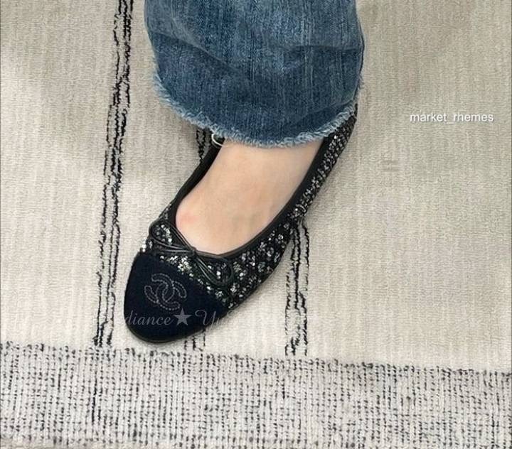 スパンコールで華やかさUP♪ CHANEL バレリーナ スパンコールが煌びやか♡】CHANEL バレリーナ