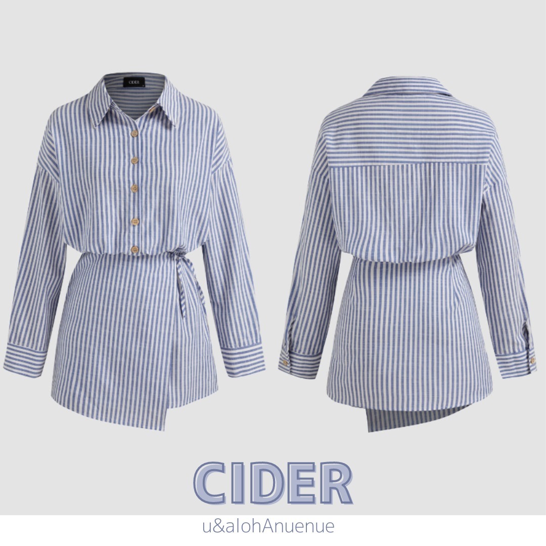 CIDER◆ストライプ◆ミニシャツ◆ドレス[送料込]