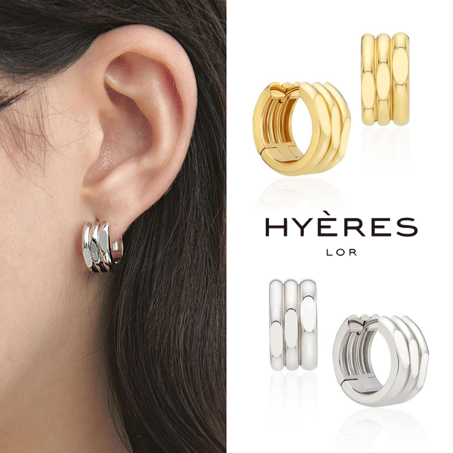 正規品【HYERES LOR】Triple Cutout Onetouch Earring / ピアス