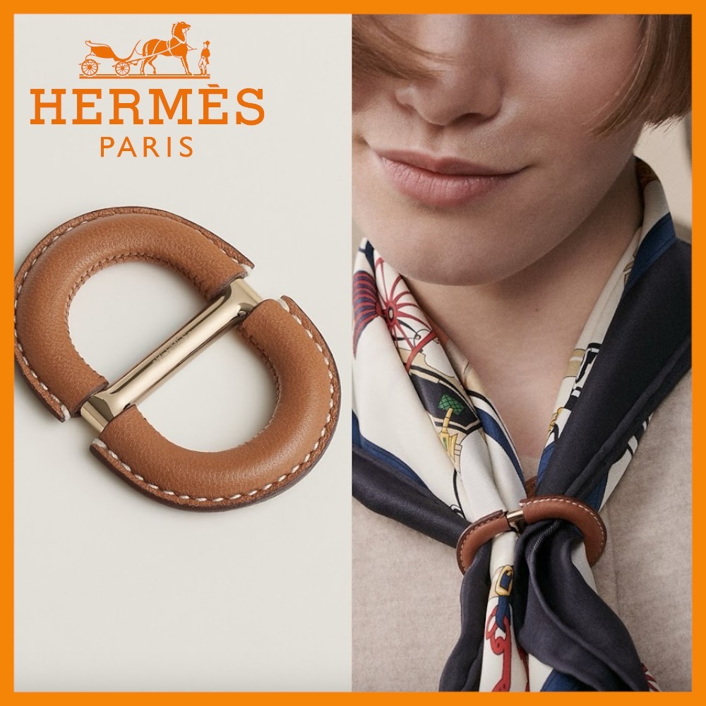 【レザーでおしゃれアイテム♪】HERMES スカーフリング