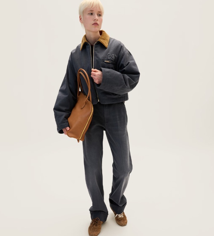 《送料無料》 MIU MIU Drill washed trousers