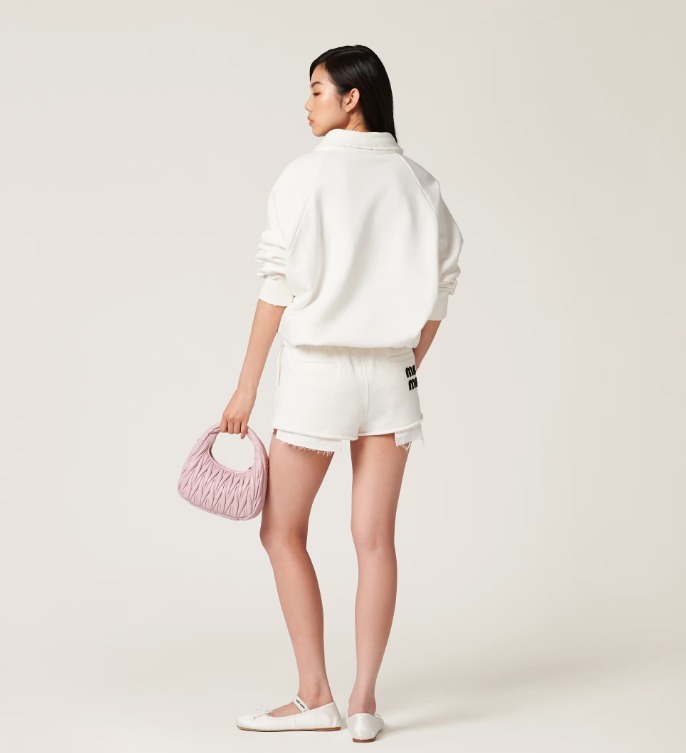《送料無料》 MIU MIU Embroidered cotton shorts
