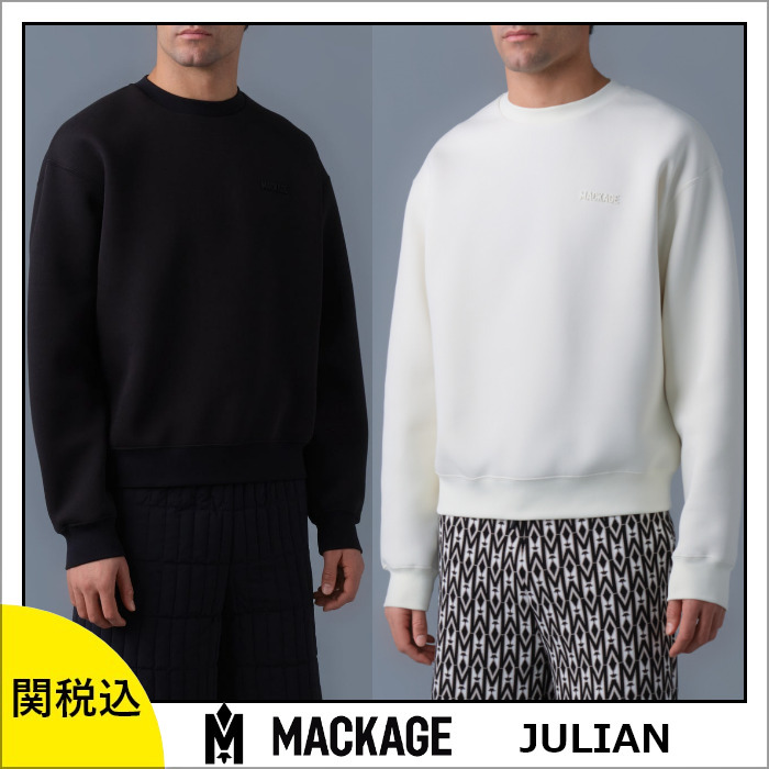 マッカージュ JULIAN ダブルフェイス スウェットシャツ 胸ロゴ
