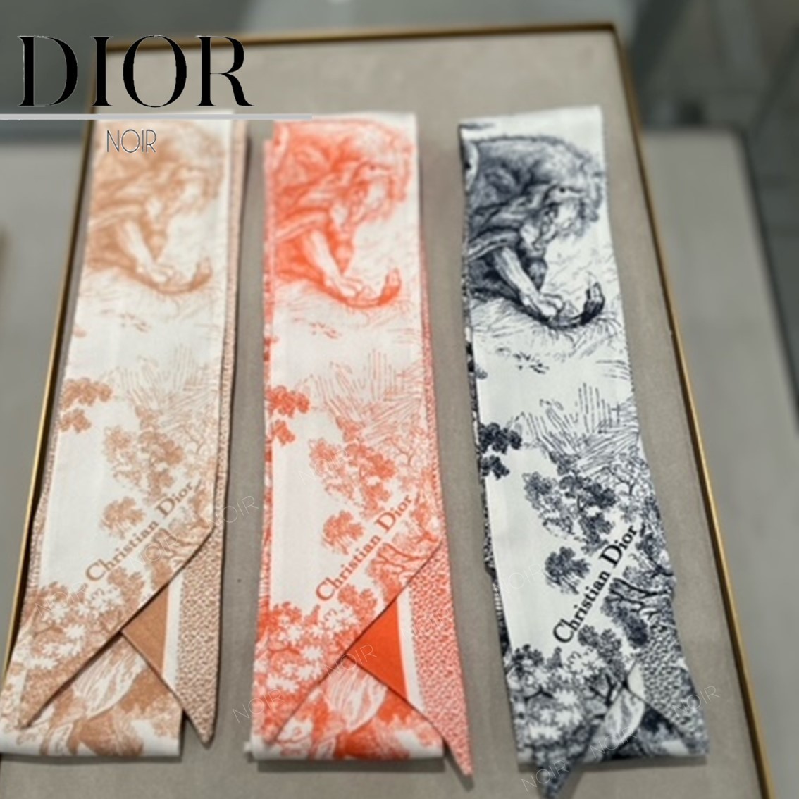即発 DIOR ミッツァ スカーフ シルクツイル