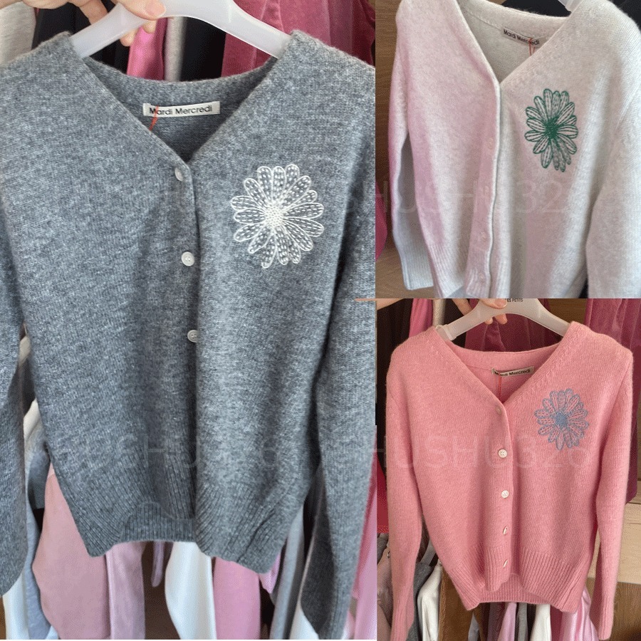★MARDI MERCREDI★KIDS CASHMERE BLENDED CARDIGAN V NECK