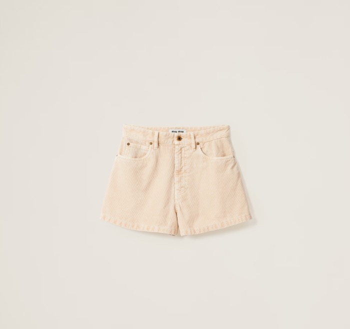 《送料無料》 MIU MIU Garment-dyed corduroy bermuda shorts