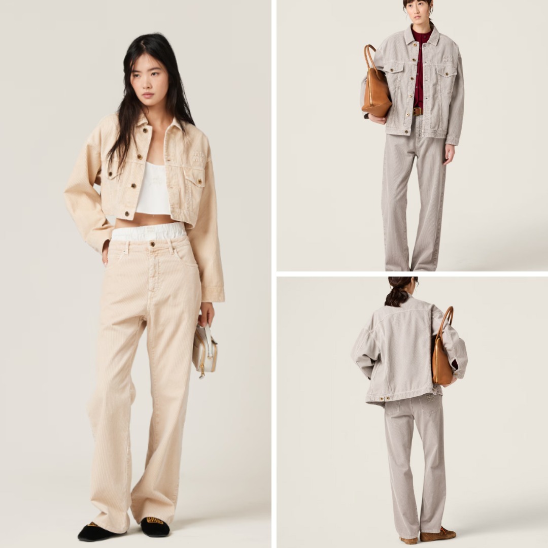 《送料無料》 MIU MIU Garment dyed corduroy trousers