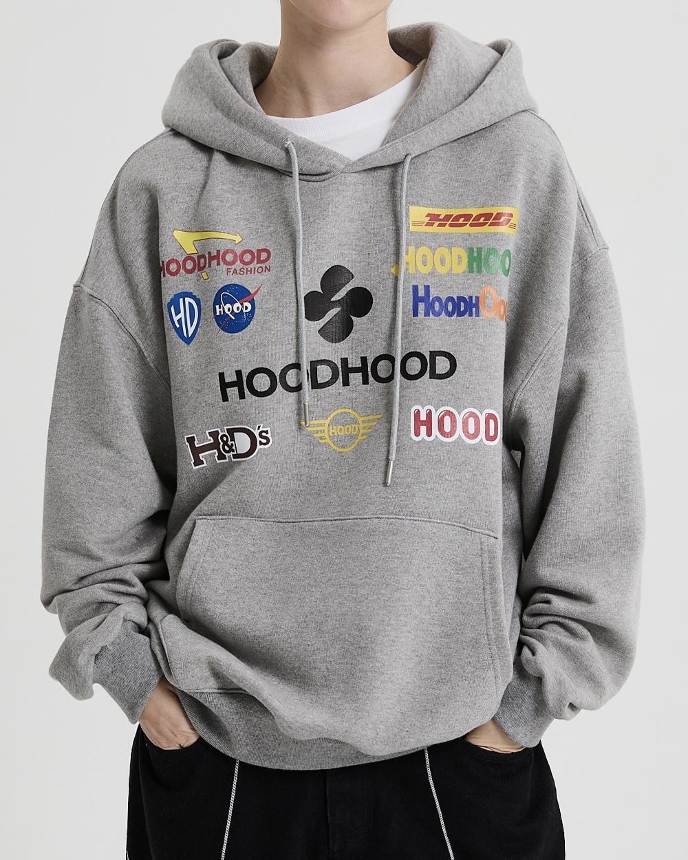 韓国 HOODHOOD】Parody Logo Hood