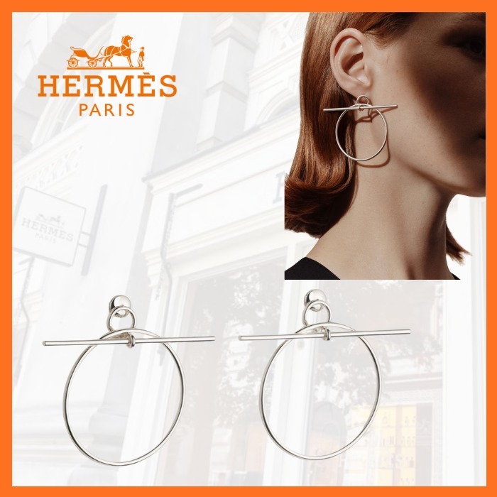 存在感抜群♪【HERMES】ループピアス フープイヤリング MM