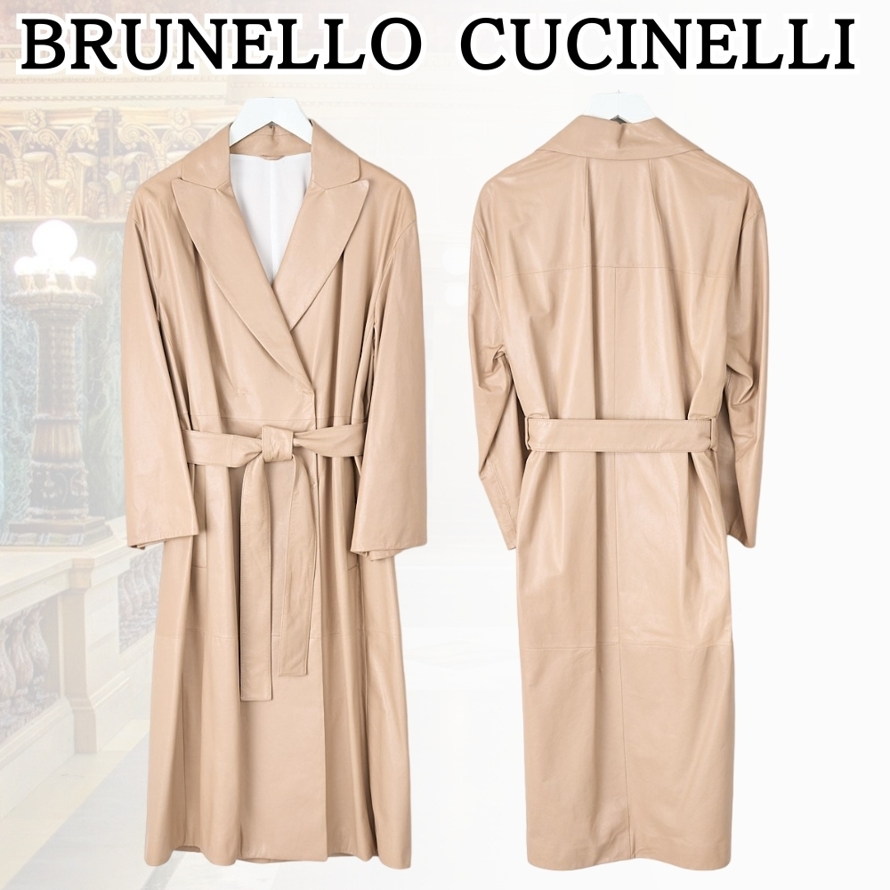 BRUNELLO CUCINELLI*風格が漂う*ダブルブレスト レザー コート