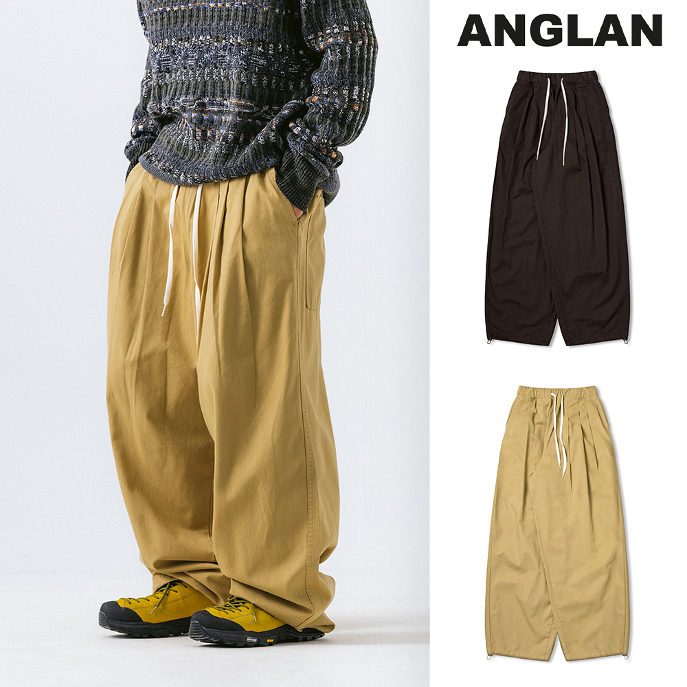 【ANGLAN】3 tuck Cotton balloon pants