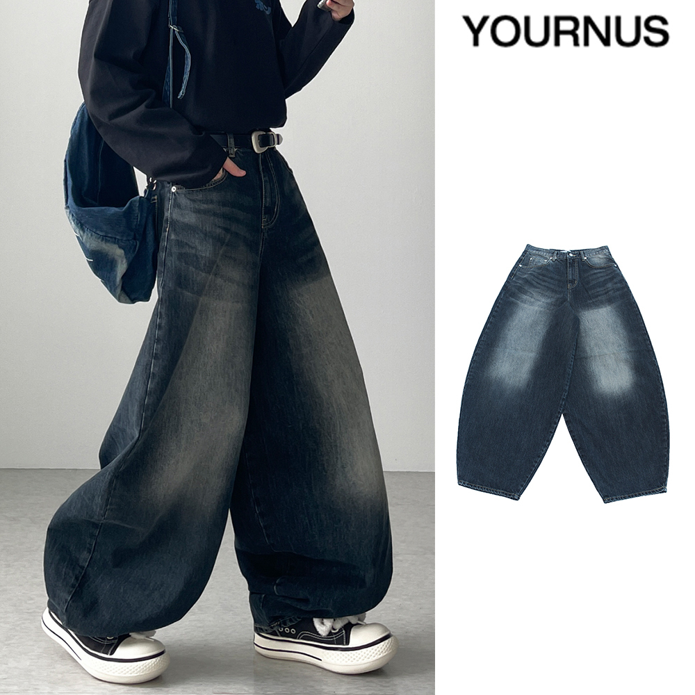 【YOURNUS】Tom Brush Balloon Wide Denim