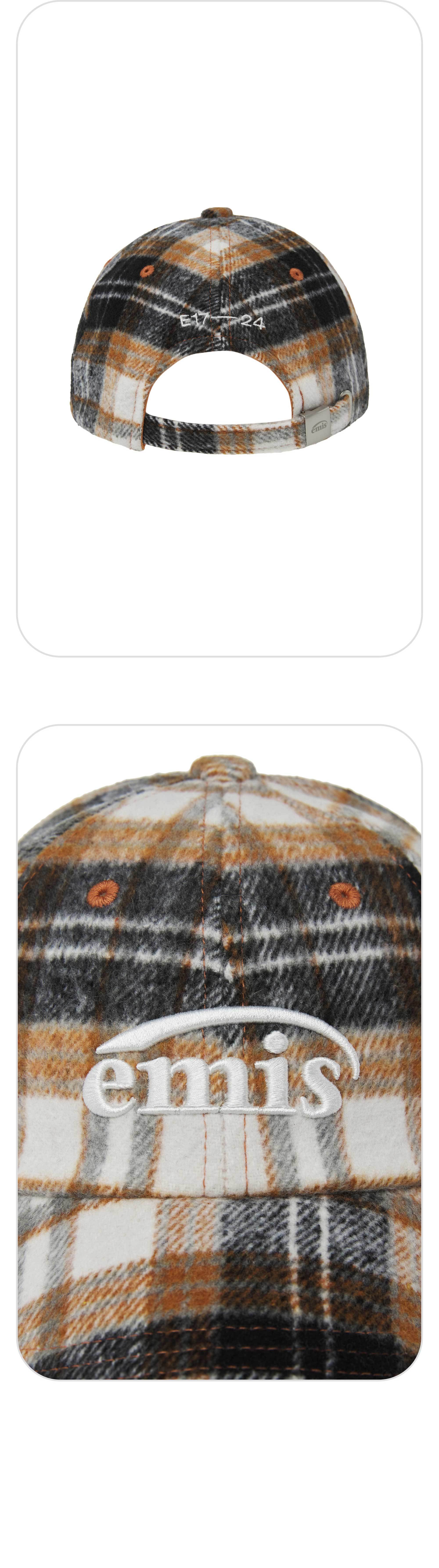 EMIS] MULTI COLOR CHECK BALL キャップ☆新作・24AW☆韓国