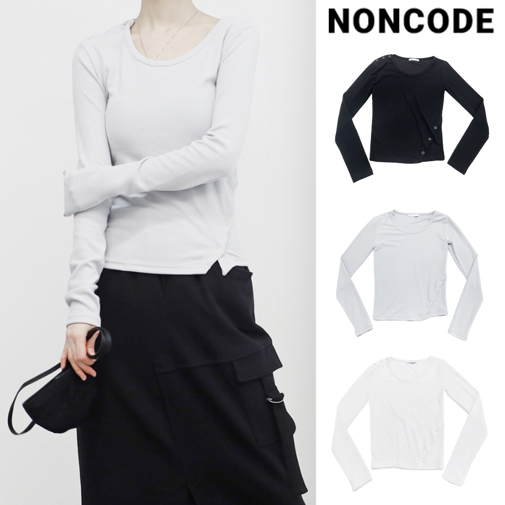 【NONCODE】Hinen unbalanced slit T-shirt