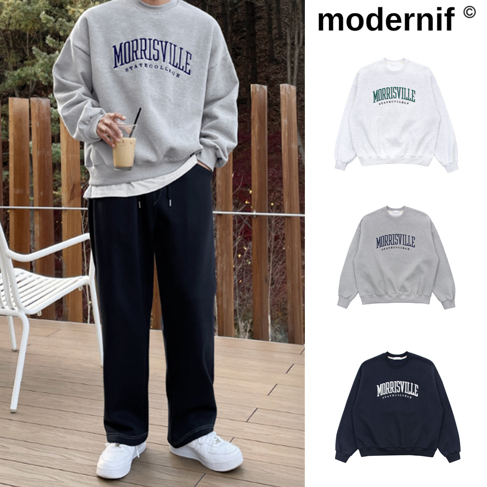 【MODERNIF】Morrisville Lettering Sweatshirt