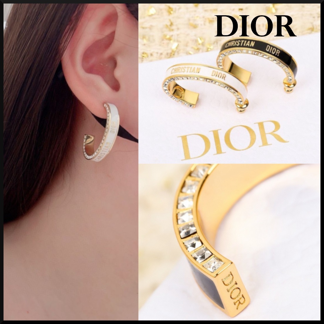 ２色展開★日本未入荷☆Dior Night Code フープピアス