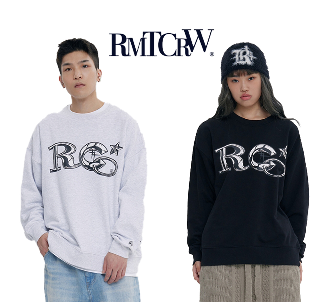 ROMANTIC CROWN★Unisex★CUBISM FONT CREWNECK_2色
