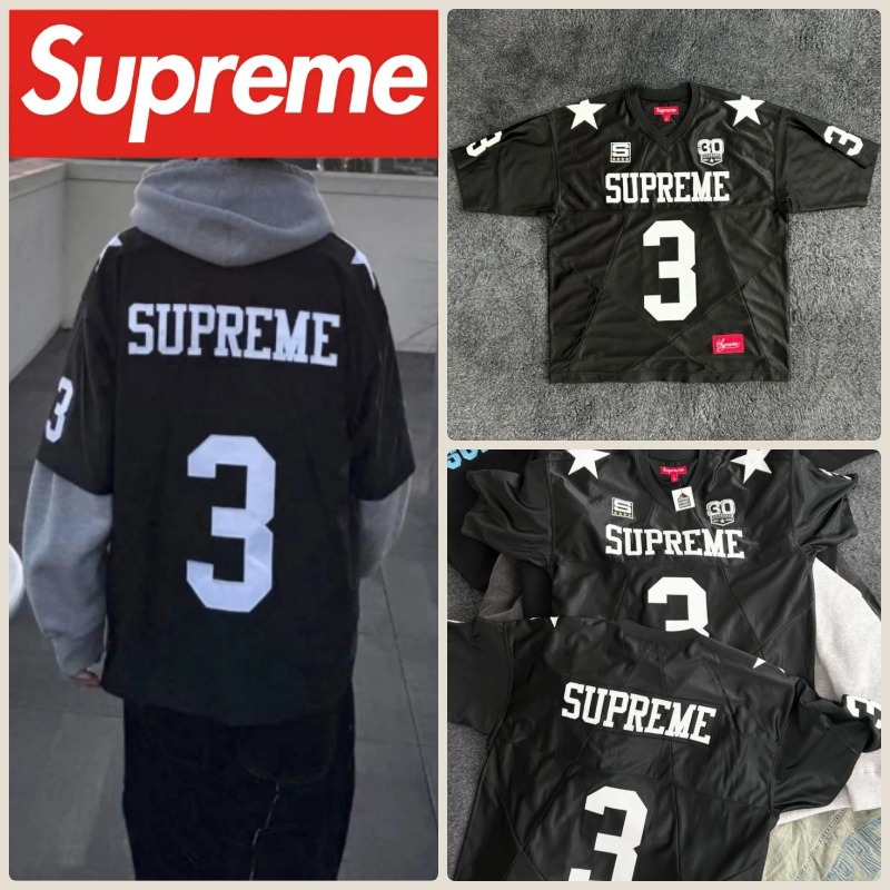 【Supreme】 正規品★ 24FW Star Football Jersey Black