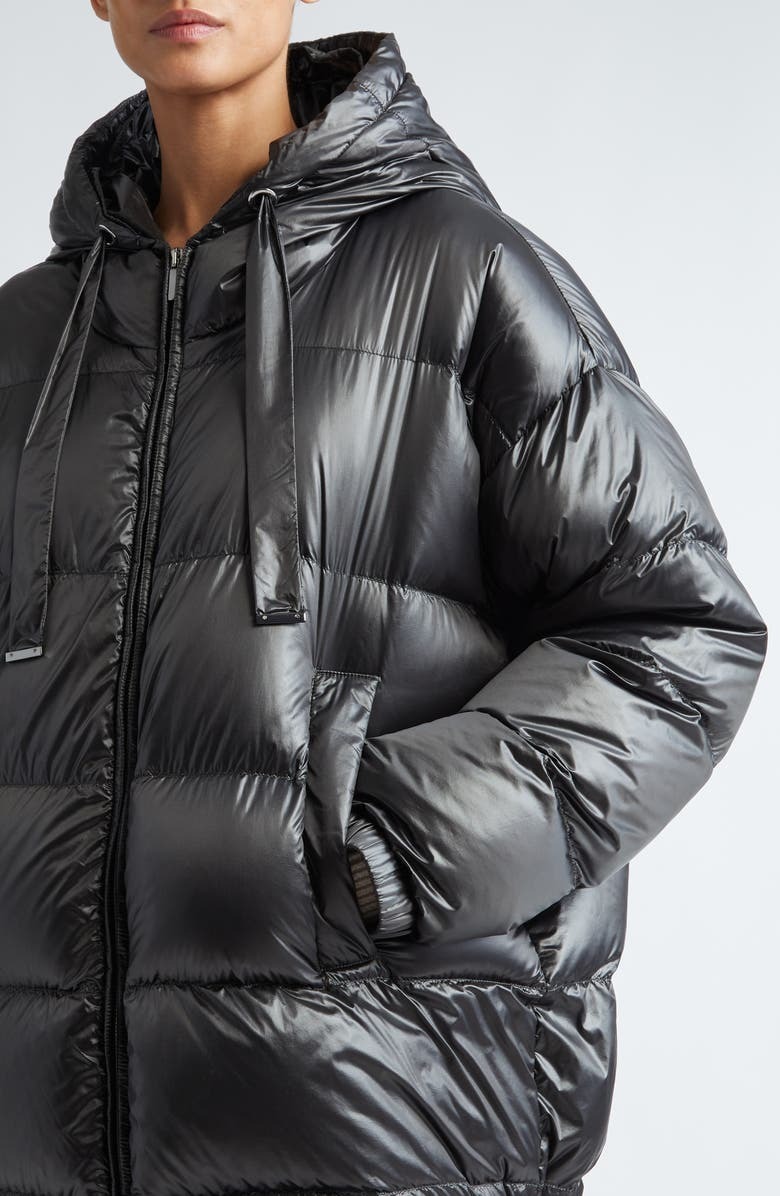 《送料無料》 Midi down jacket in anti-drop canvas SPACEPI