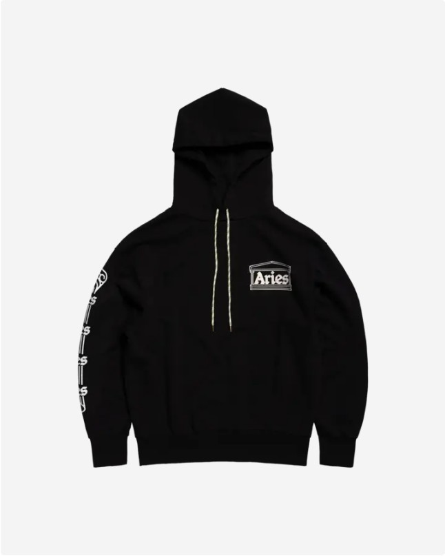 【ARIES】Column Hoodie / BLACK