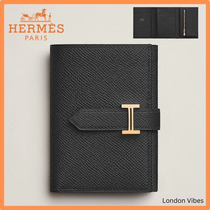 【入手困難】HERMES Bearn べアン コンビネ 財布 黒xゴールド