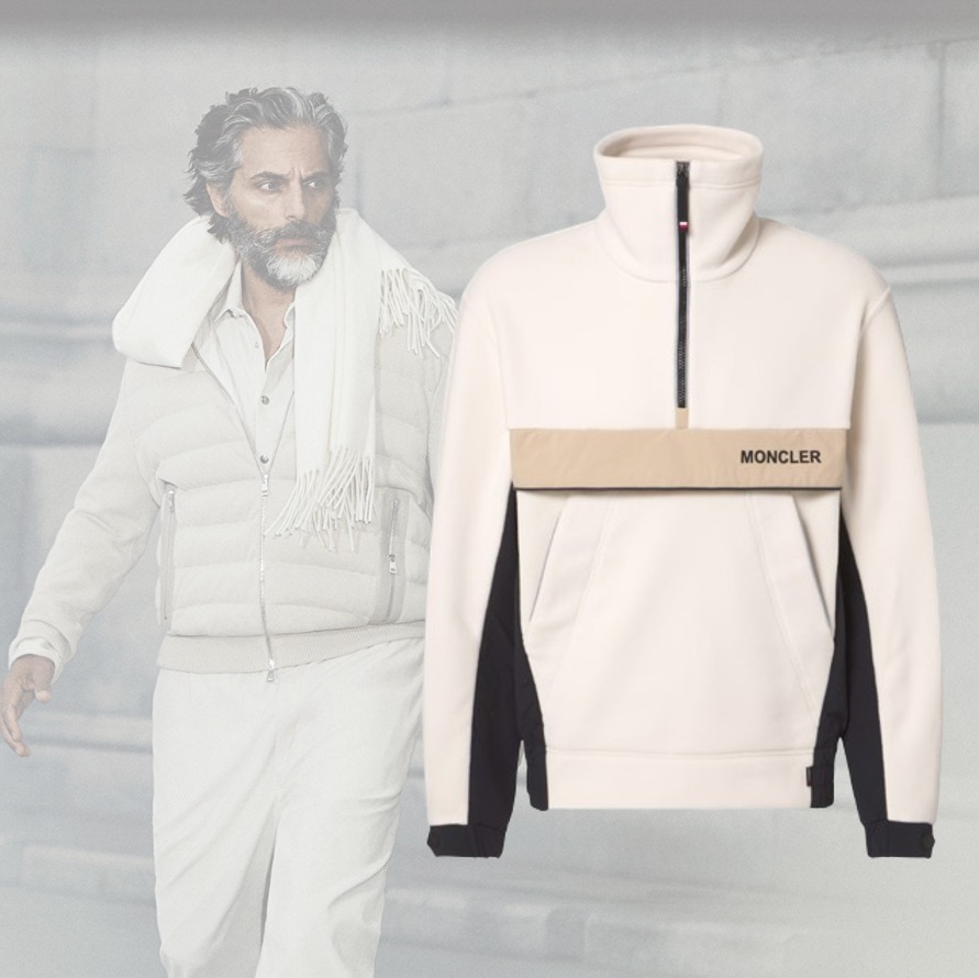 【希少】MONCLER Fleece half-zip sweater ハーフジップセーター