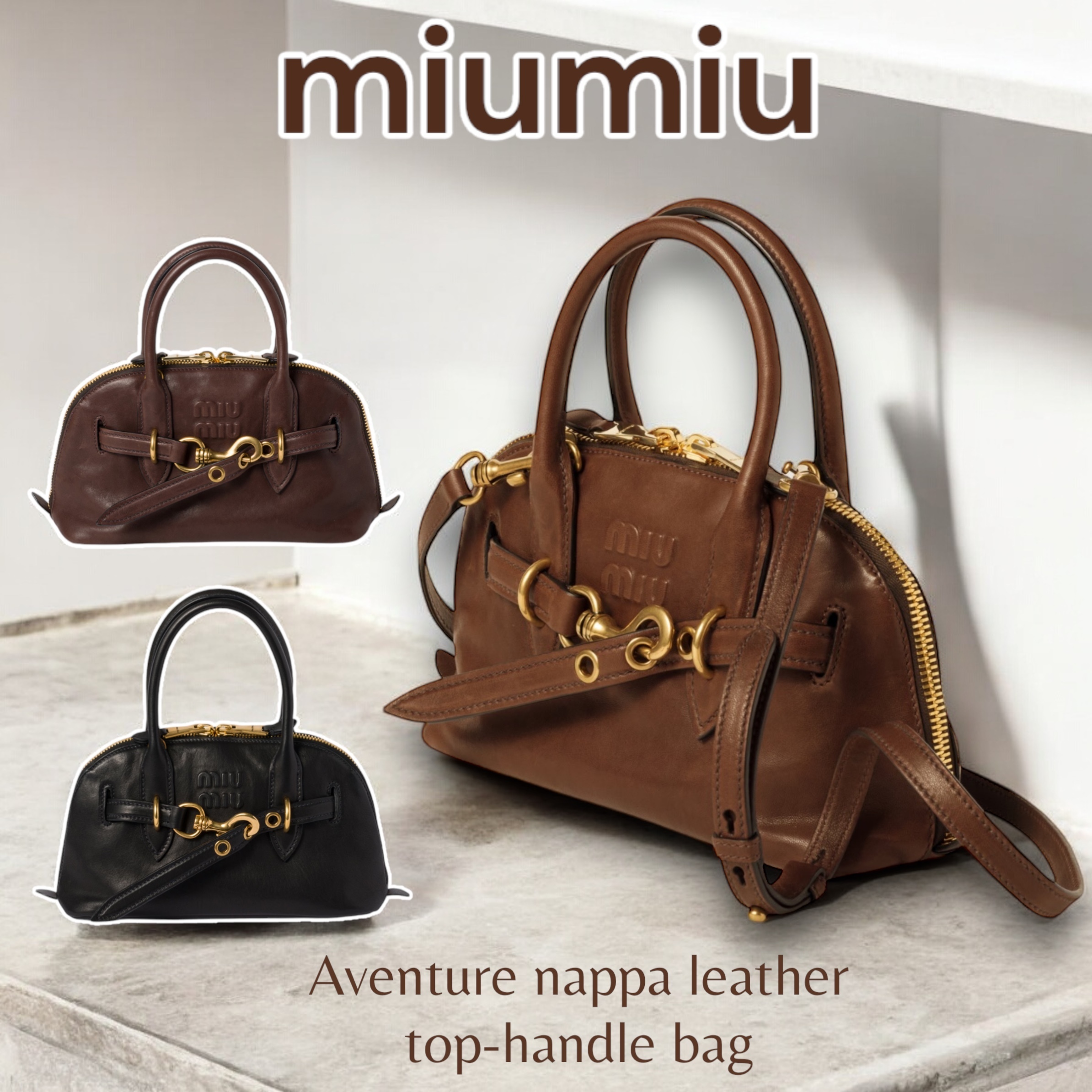 MiuMiu＊Aventure nappa leather トップハンドルバッグ＊送料込