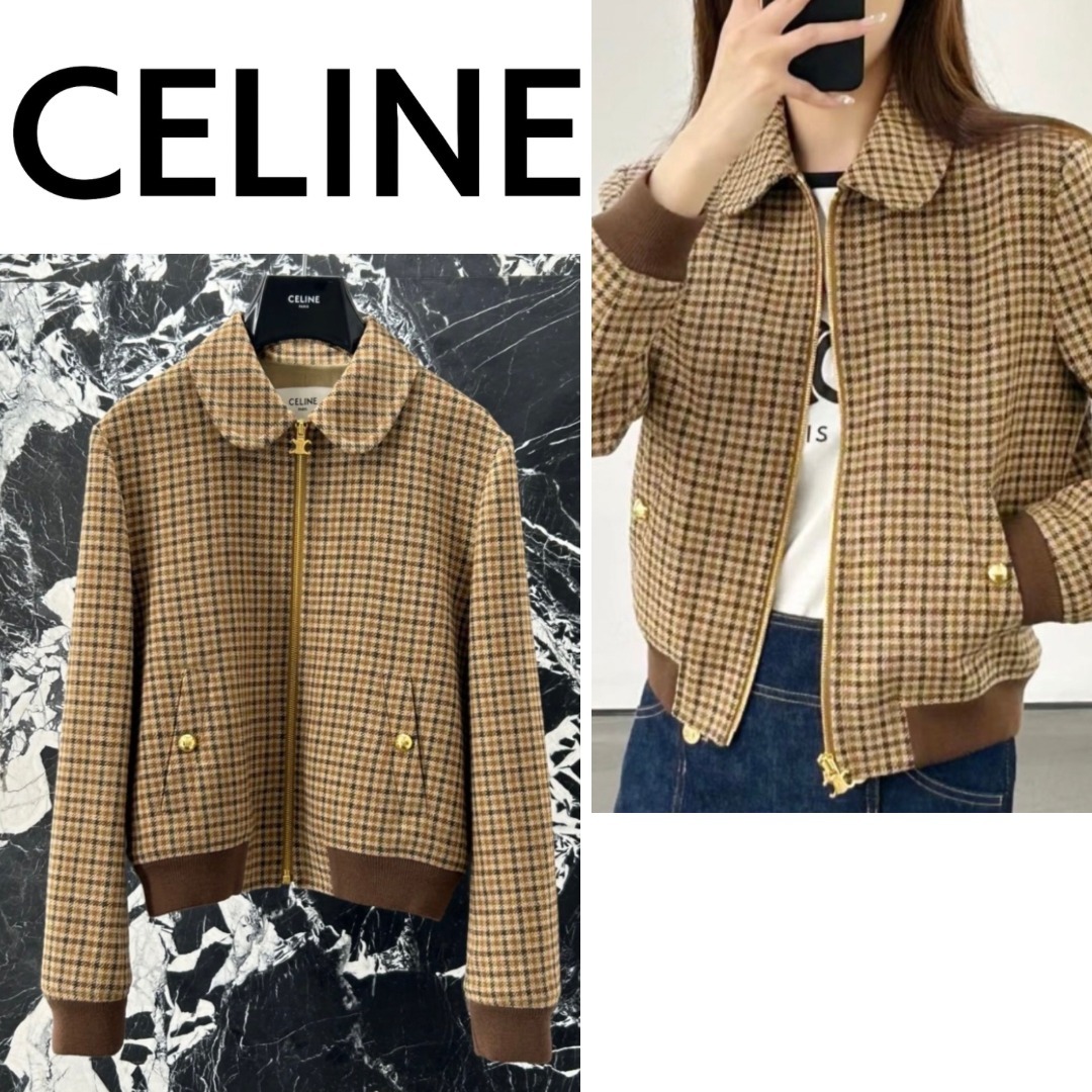 CELINE ウール チェルシー チェック ブルゾン
