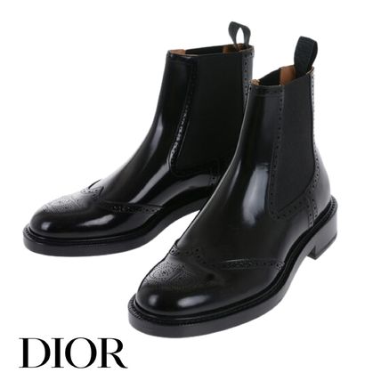 今季一番 レザーチェルシーブーツ DIOR】ディオール サイドゴア 黒 ロゴ 靴