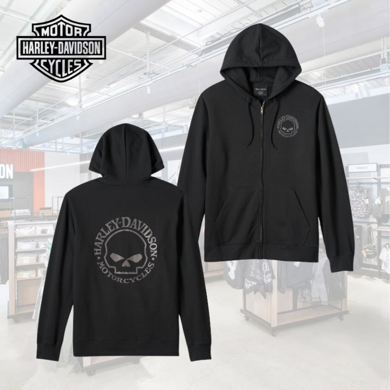 人気☆ Harley-Davidson Gスカル バイカー ロゴ ジップパーカー