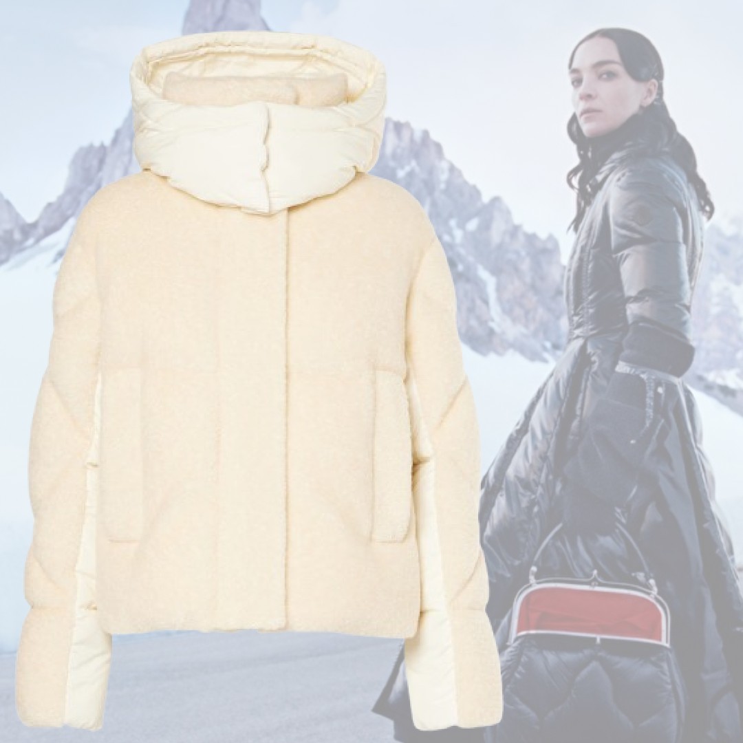 【希少】MONCLER Brysur ロゴ テディダウンジャケット ベージュ