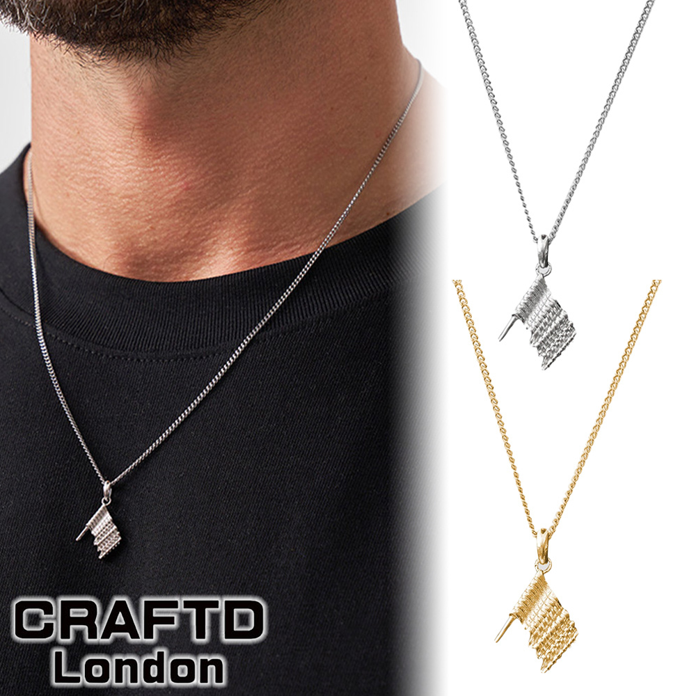 CRAFTD London ネックレス CHEQUERED FLAG SILVER GOLD フラッグ
