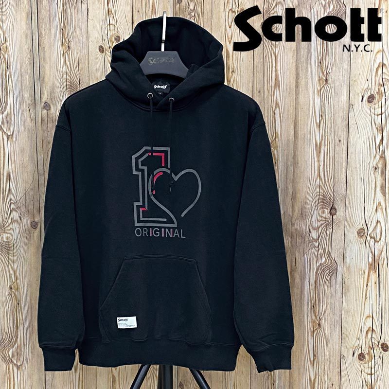 Schott ショット ORIGINAL HEART HOODED SWEAT パーカー