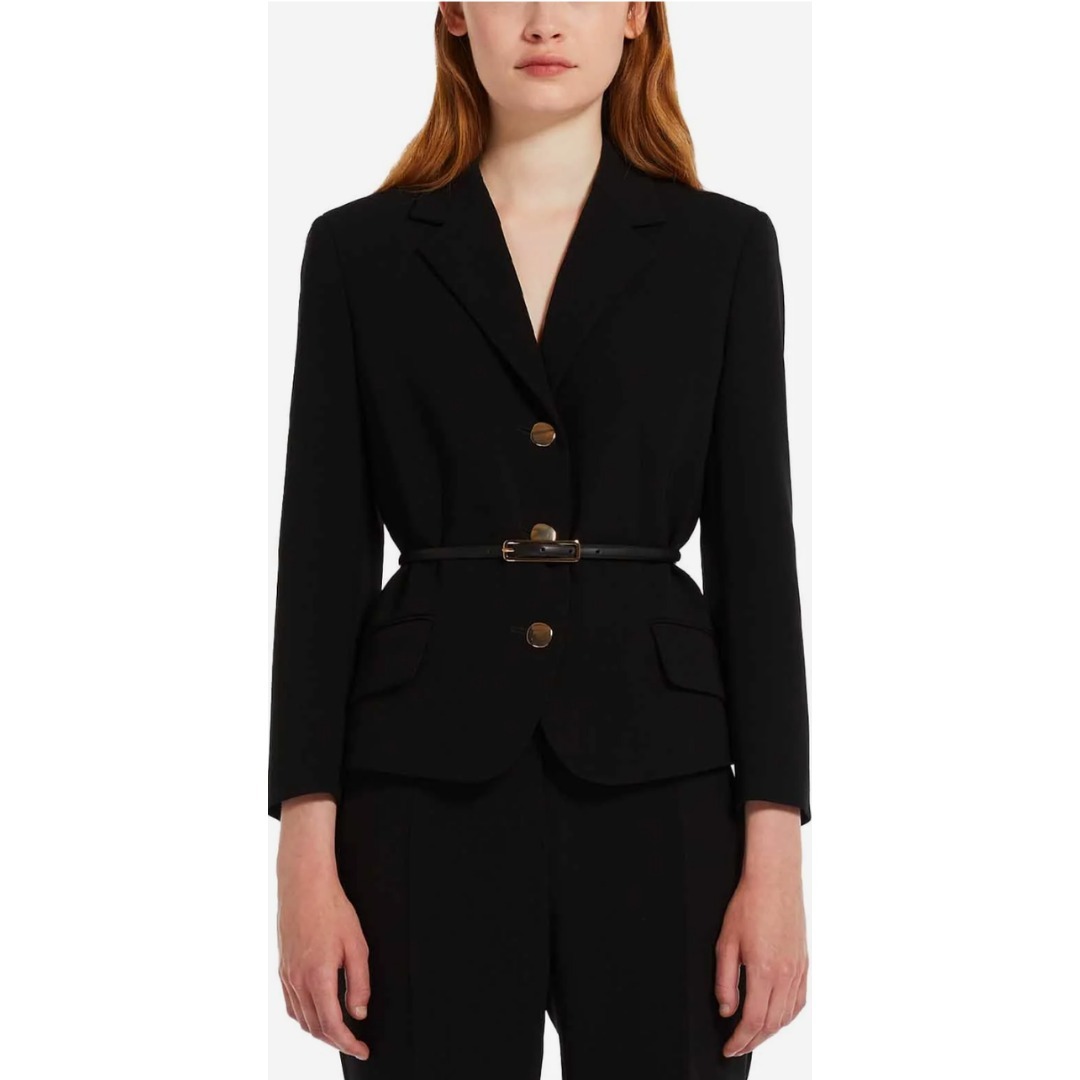Max Mara 2511131063600006 関税送料込 関税送料込【Max Mara Studio】ブレザー ベルト付き ブラック
