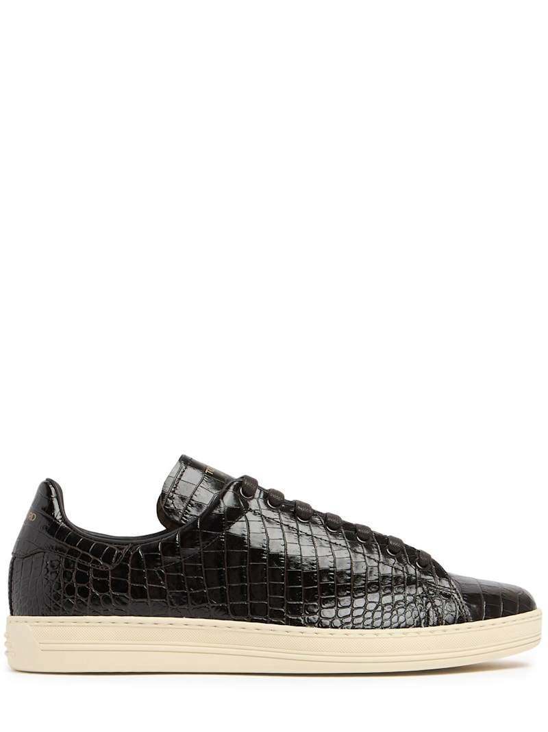 【TOM FORD】Warwick shiny croc エンボス ロースニーカー