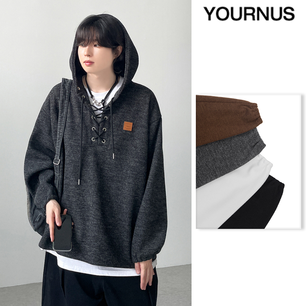 【YOURNUS】Mori Eyelet Hood Knit