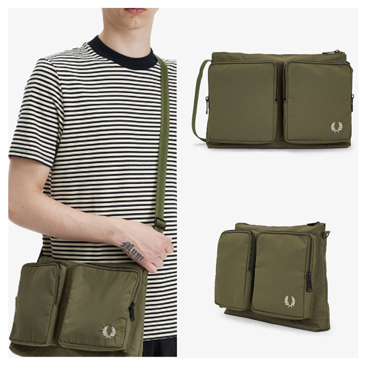 ショルダーバッグ FRED PERRY Nylon pocket side bag 4FT1157