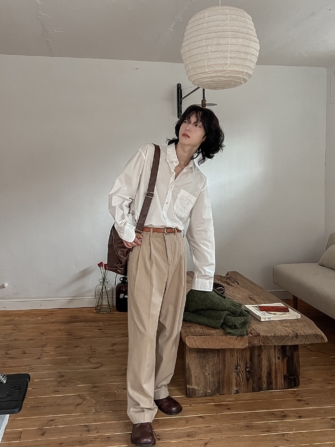 【2plan】Odison rivet pintuck pants