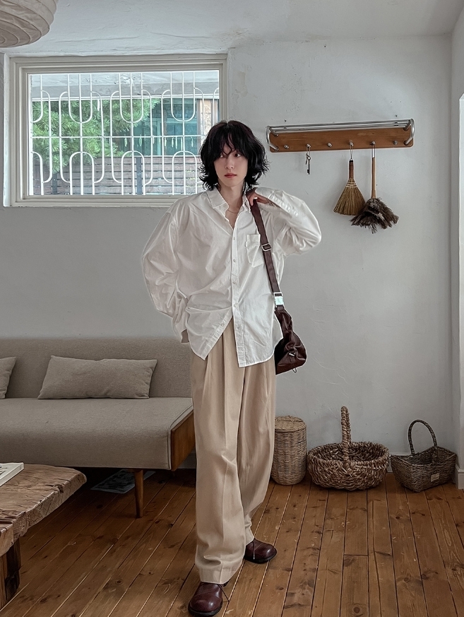 【2plan】Odison rivet pintuck pants
