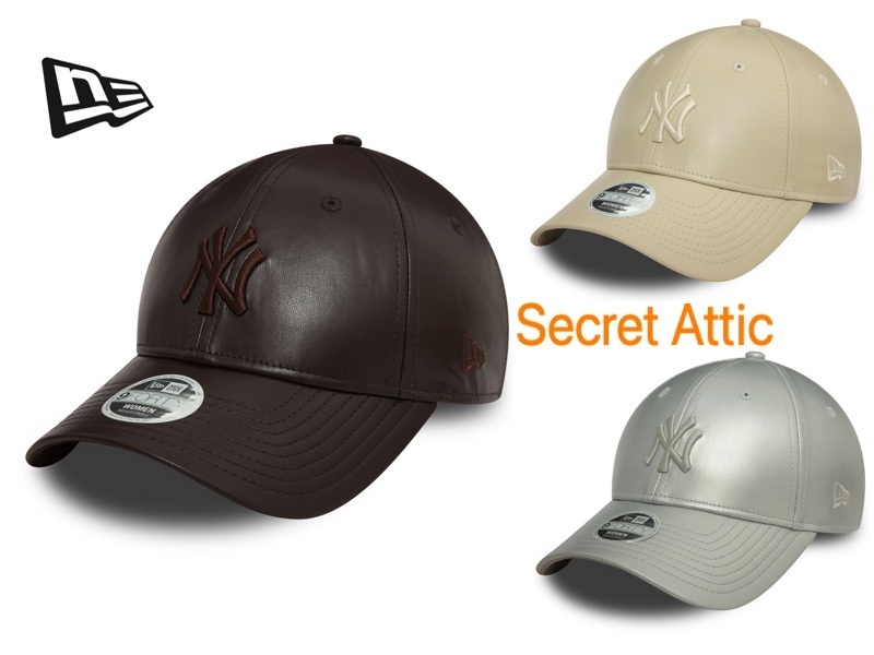 国内発送&3色★New Era レザレッタロゴ付キャップ(fLTH-Sm24)