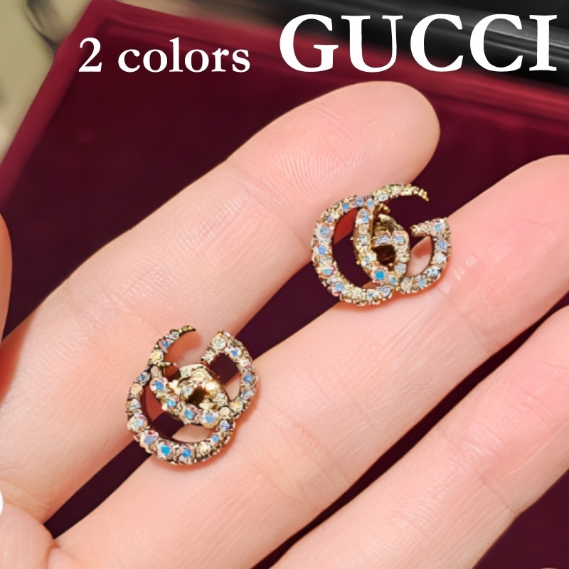 GUCCI グッチ ダブルG クリスタル ピアス