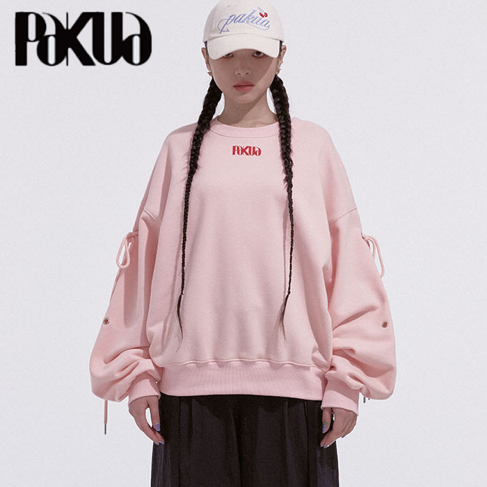 PAKUA パクア リボン ディテール スウェットシャツ PINK