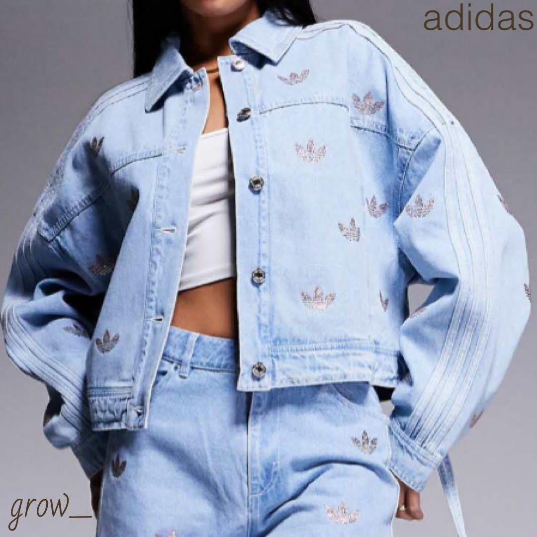 adidas Originals ラインストーン デニム ジャケット 送関込