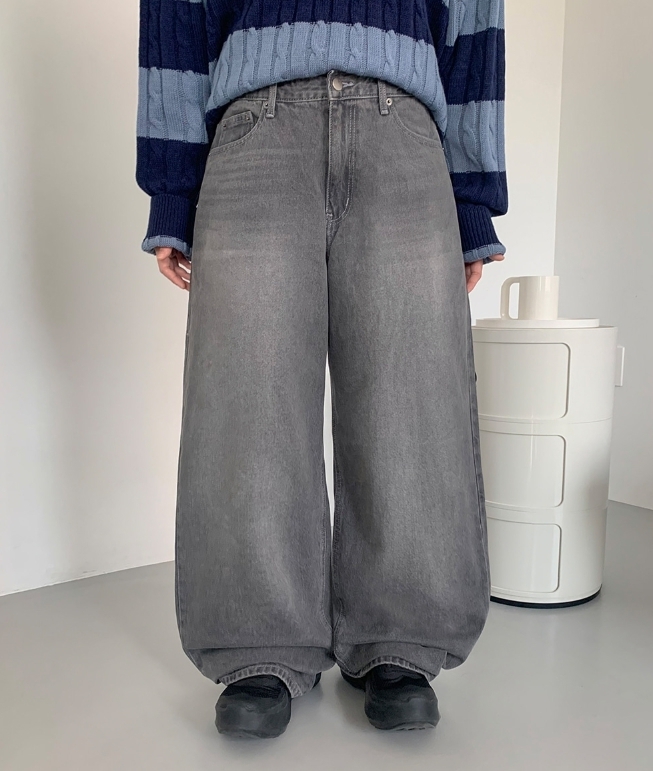 【BAON】Diony Washing Wide Denim Pants BAON】Diony Washing Wide Denim Pants (BAON/デニム・ジーパン