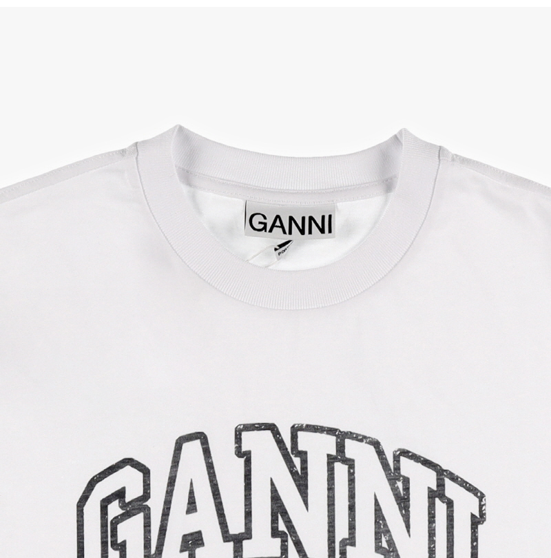 《GANNI》 T4124 943 レオパード ロゴ Tシャツ