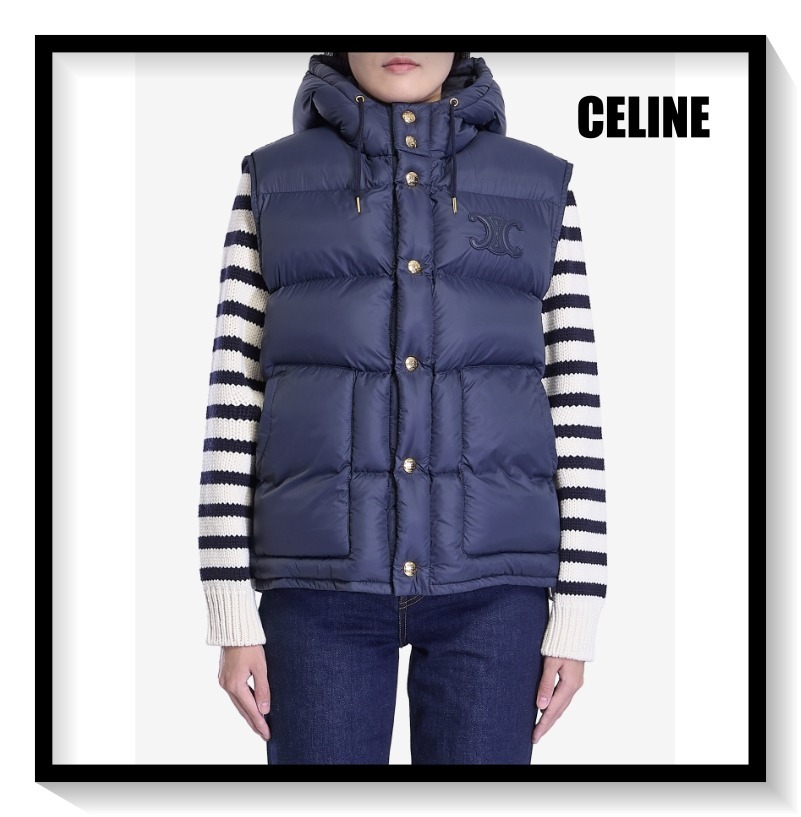 ★CELINE★  軽量ナイロン ノースリーブダウンジャケット