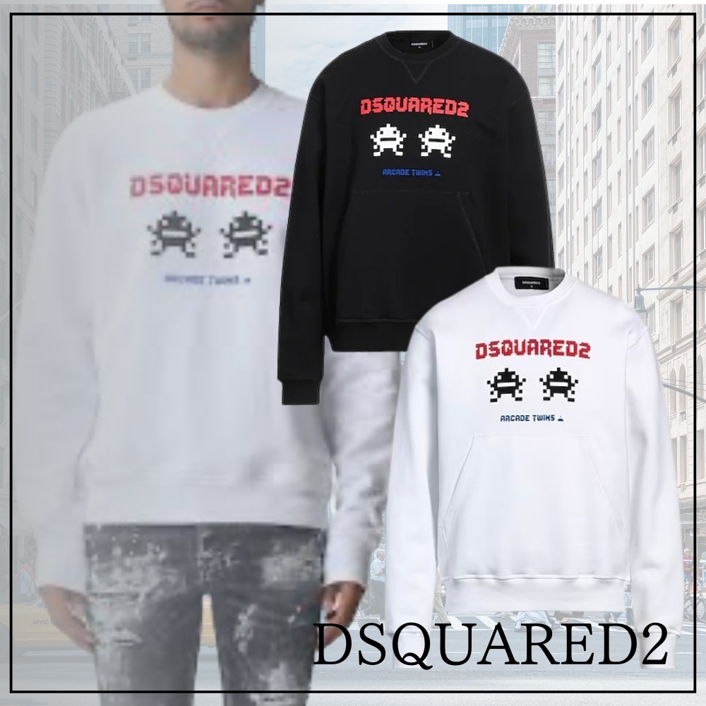【ユニークなプリント】DSQUARED2 クルーネック スウェット