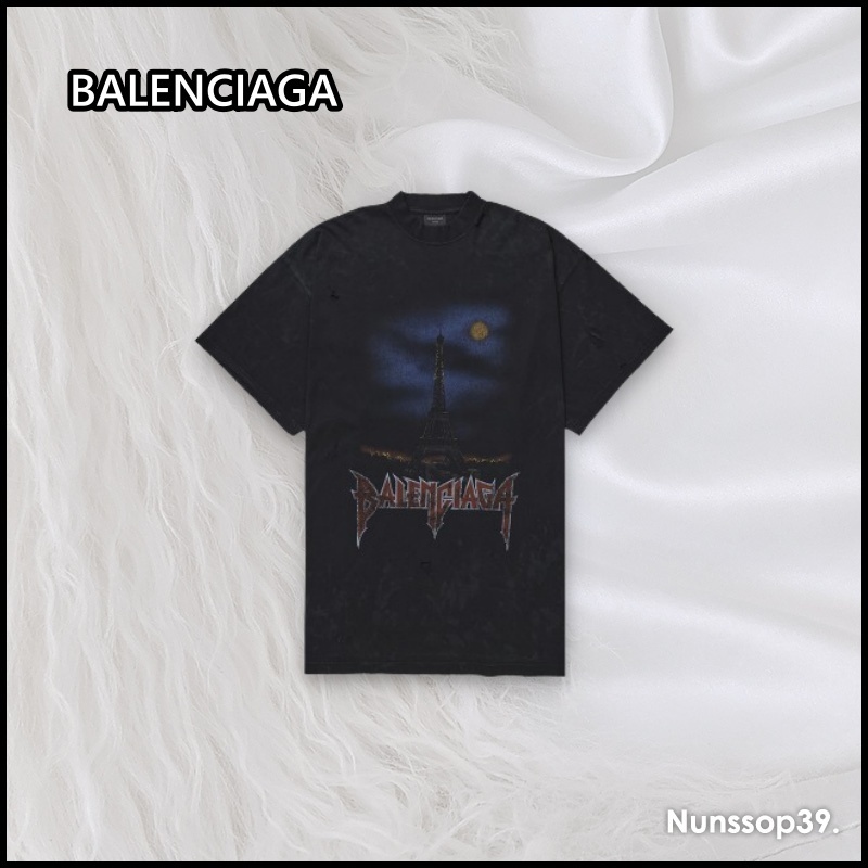 《BALENCIAGA》 739028 TQVX6 1055 オーバーサイズ Tシャツ