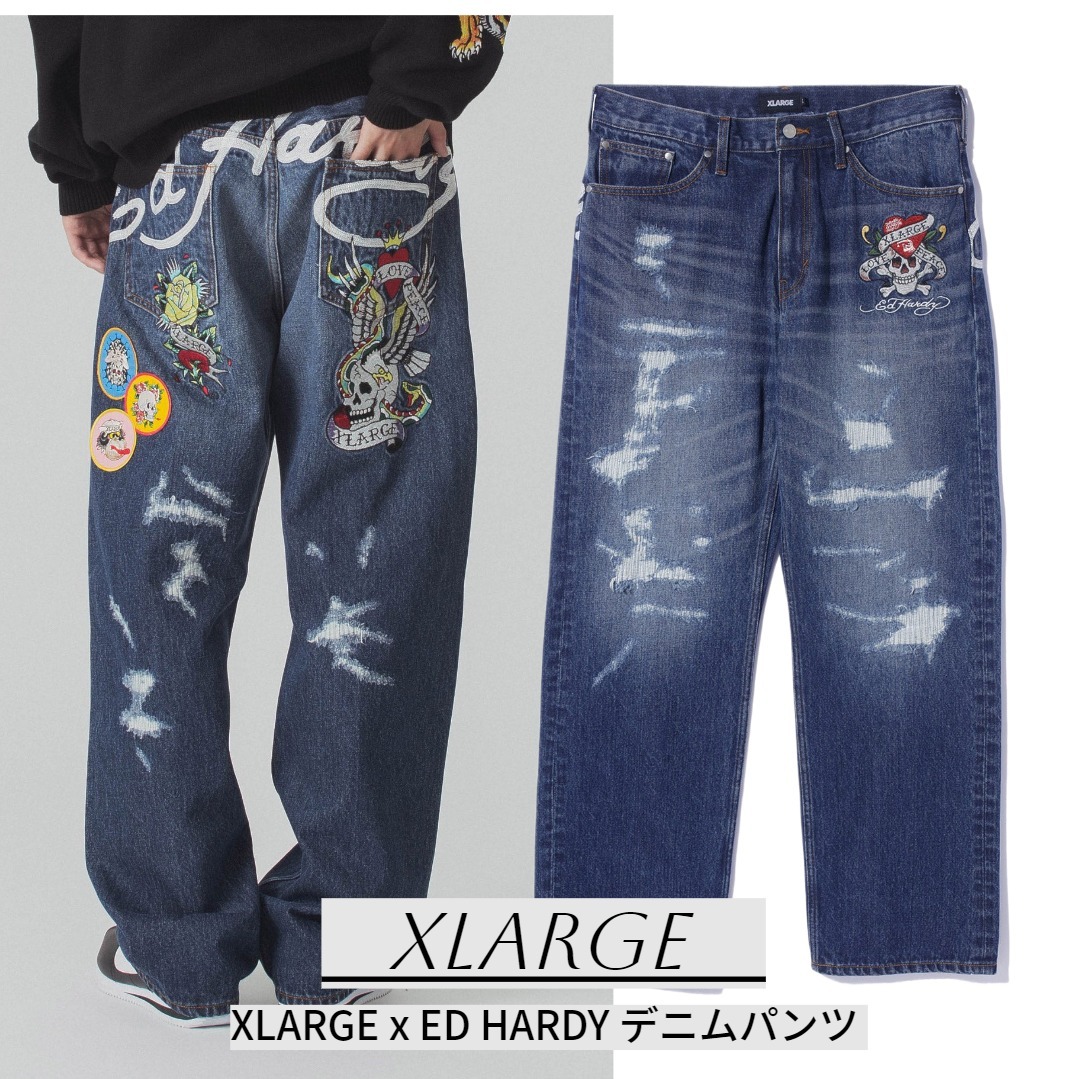 完売 コラボ【XLARGE x ED HARDY 】デニムパンツ デニム・ジーパン パンツ