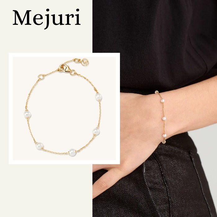 上品【Mejuri】パールブレスレット ゴールド